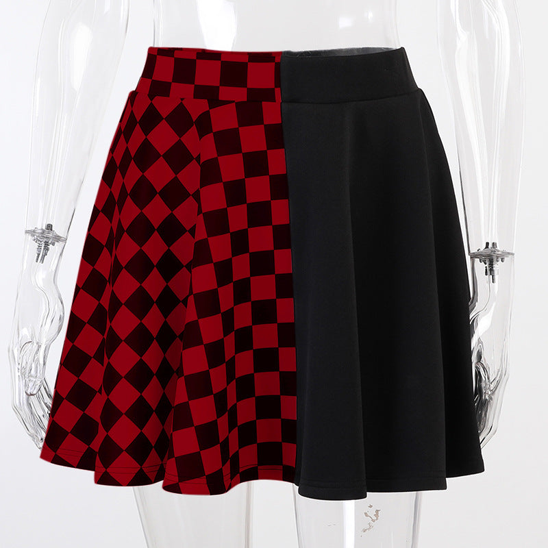 Skirt Gothic Plaid A Line Mini